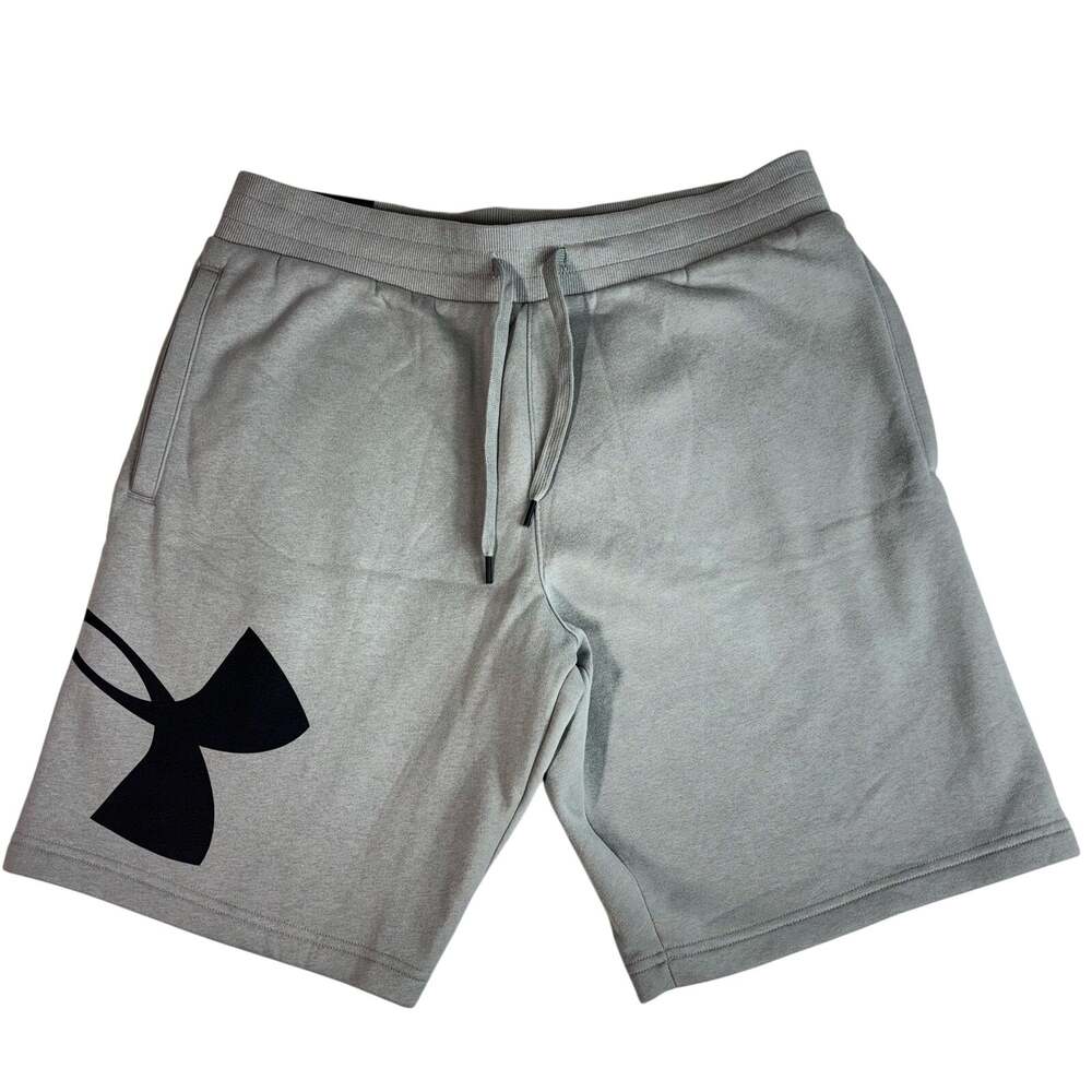 UNDER ARMOUR Men's UA Rival Fleece Logo Loose Fit Gray Shorts Size XL NWT $35.00
